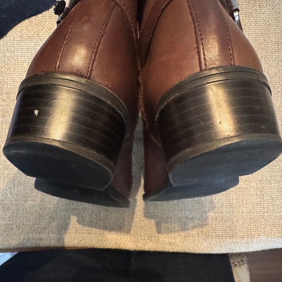 Lauren Ralph Lauren Marion Harness Tall Riding Boots Brown Leather 7.5B - Picture 11 of 15